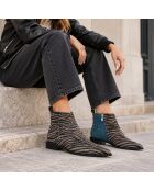 Blaue Lederstiefel Granadana