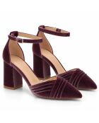Paarse leren pumps van Aranjuezza