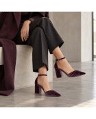 Paarse leren pumps van Aranjuezza