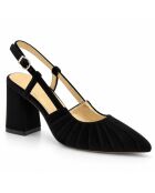 Schwarze Cascasina-Lederpumps