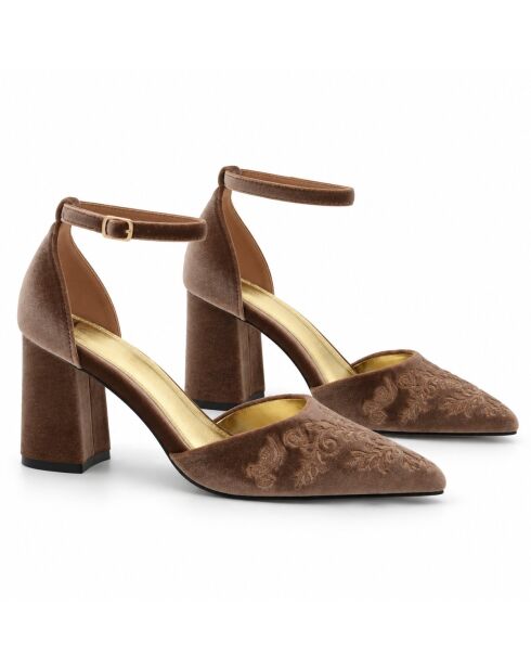 Escarpins en cuir Salerno taupe
