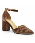 Taupe leren pumps van Salerno