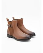 Bottines plates en cuir Bro6 marron