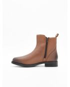 Bottines plates en cuir Bro6 marron