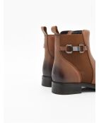 Bottines plates en cuir Bro6 marron