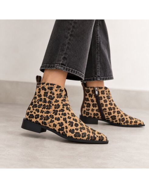 Bottines en cuir Jaenza marron