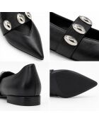 Schwarze Lederballerinas Comillasna