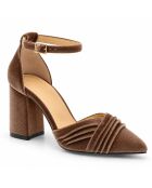 Aranjuezza taupe leren pumps