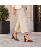 Aranjuezza taupe leren pumps