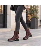 Stivali Farona in pelle bordeaux