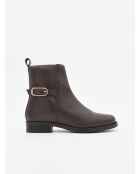 Bottines plates en cuir Bro4 marron