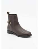 Bottines plates en cuir Bro4 marron
