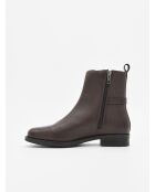 Bottines plates en cuir Bro4 marron