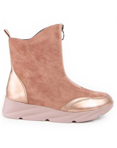 Bottines compensées Calig6 beiges