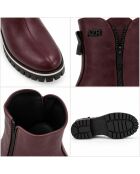 Stivali Farona in pelle bordeaux