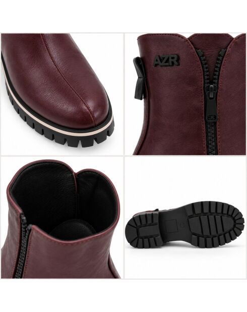Stivali Farona in pelle bordeaux