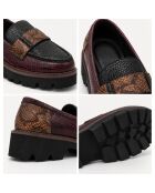Mocassins en cuir Paviana bordeaux