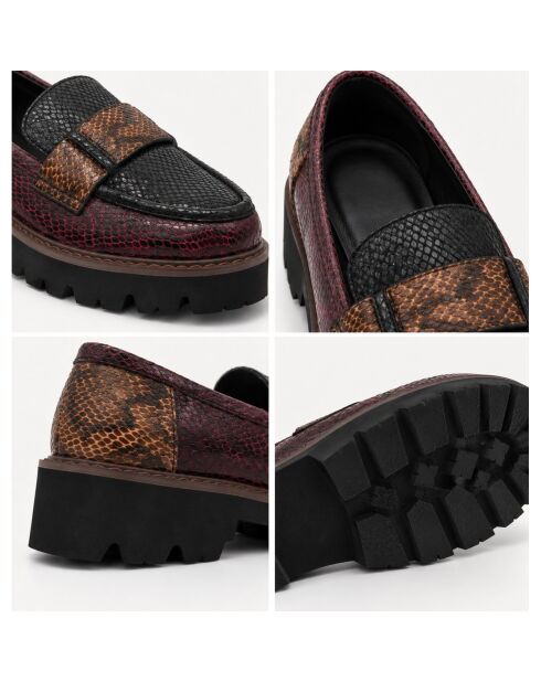 Mocassins en cuir Paviana bordeaux