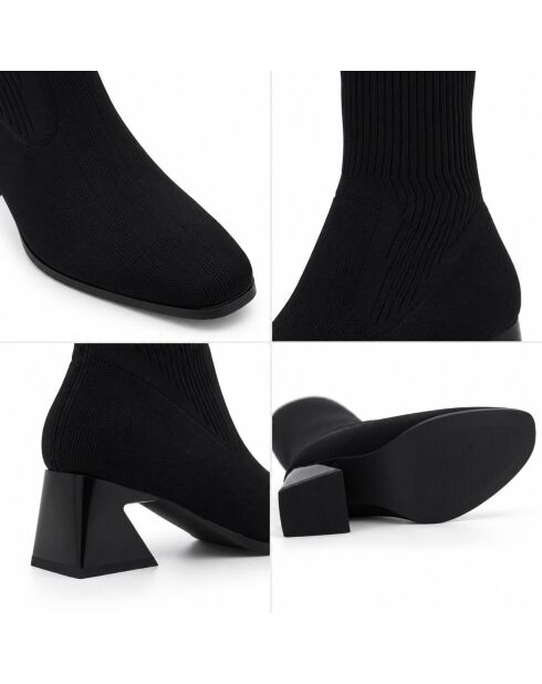 Schwarze Cordoba-Lederstiefel