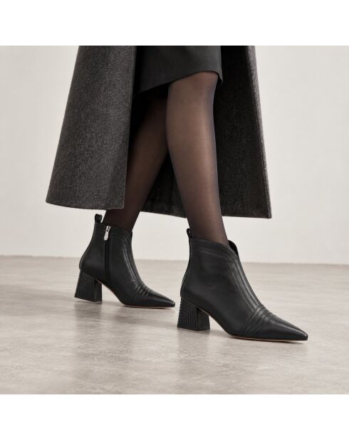 Bottines en cuir Livorno noires