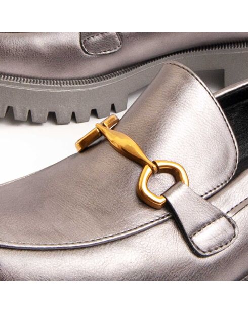 Mocassini Macca3 grigi con plateau