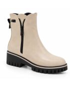 Bottines en cuir Farona beiges