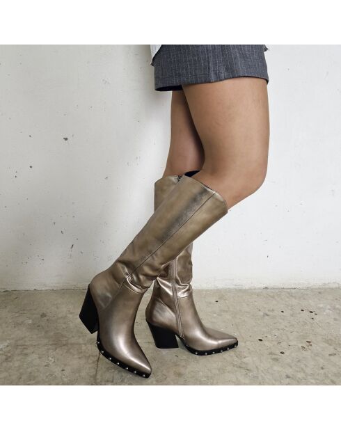Bottes à talon Tejan4 dorées