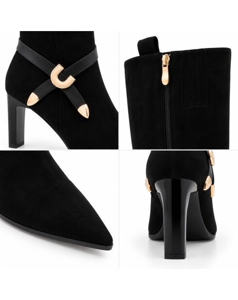 Estorilza schwarze Lederstiefel
