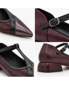 Bordeauxrote Triesteza-Lederballerinas