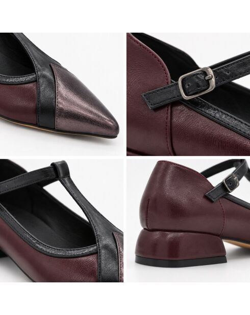 Bordeauxrote Triesteza-Lederballerinas