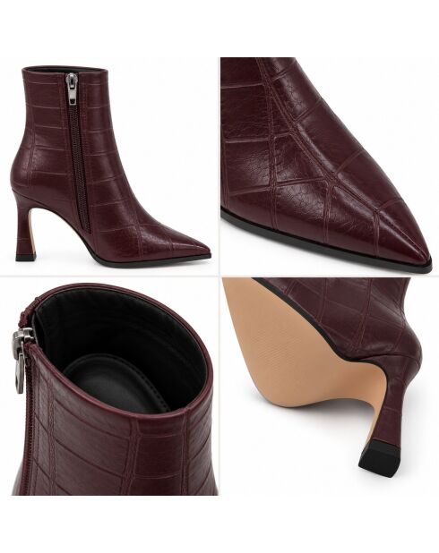 Bottines en cuir Gandiana bordeaux
