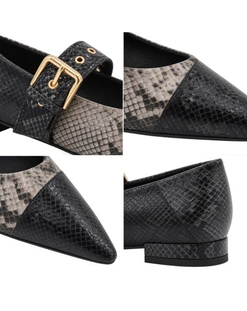 Schwarze Lederballerinas Verona