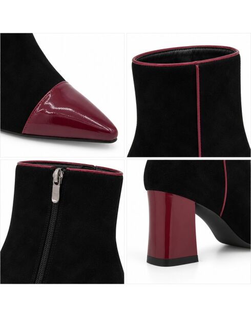 Bottines en cuir Malaga bordeaux