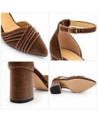 Aranjuezza taupe leren pumps
