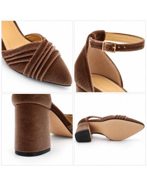 Aranjuezza taupe leren pumps