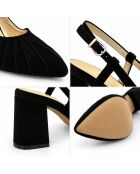 Schwarze Cascasina-Lederpumps