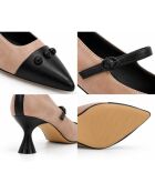 Schwarze Lederpumps Ravenaza
