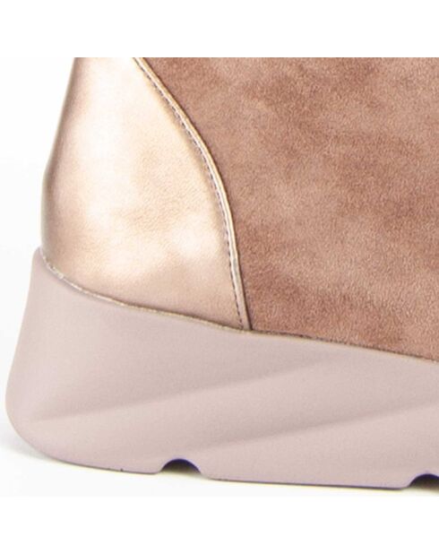 Bottines compensées Calig6 beiges