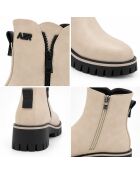 Bottines en cuir Farona beiges