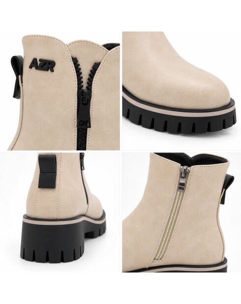 Bottines en cuir Farona beiges