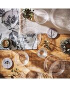 Lot de 6 assiettes à dessert en verre Pampille transparent - D.19 cm