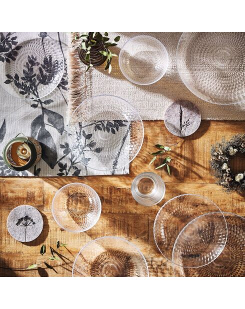 Lot de 6 assiettes à dessert en verre Pampille transparent - D.19 cm