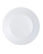 Lot de 6 assiettes plates en opale Harena blanc - D.25 cm