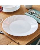 Lot de 6 assiettes plates en opale Harena blanc - D.25 cm
