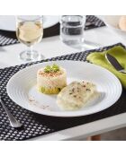 Lot de 6 assiettes plates en opale Harena blanc - D.25 cm