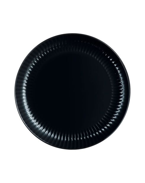 Lot de 6 assiettes plates en verre Cottage noir - D.25 cm