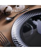 Lot de 6 assiettes plates en verre Cottage noir - D.25 cm