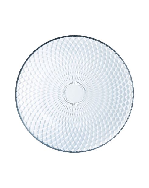 Lot de 6 assiettes creuses en verre Pampille transparent - D.20 cm