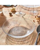 Lot de 6 assiettes creuses en verre Pampille transparent - D.20 cm
