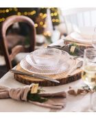 Lot de 6 assiettes creuses en verre Pampille transparent - D.20 cm
